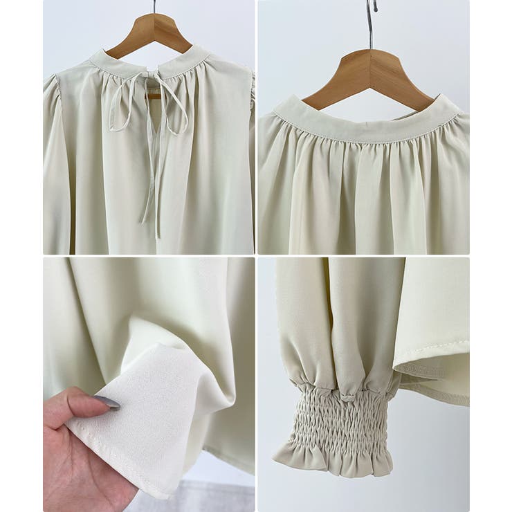 大人ブラウスの抜け感。ハイネックバルーンスリーブブラウス | futier land | 詳細画像16 