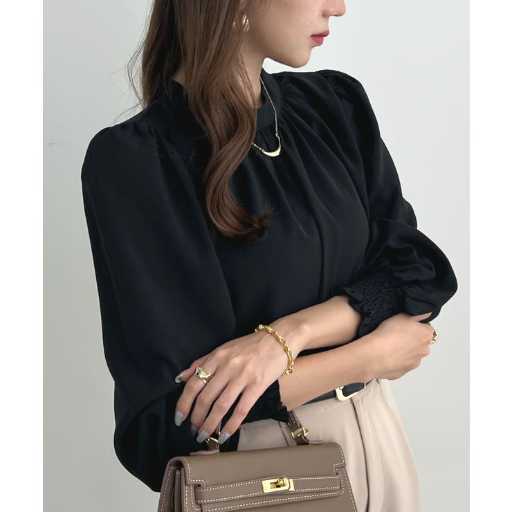 大人ブラウスの抜け感。ハイネックバルーンスリーブブラウス | futier land | 詳細画像47 