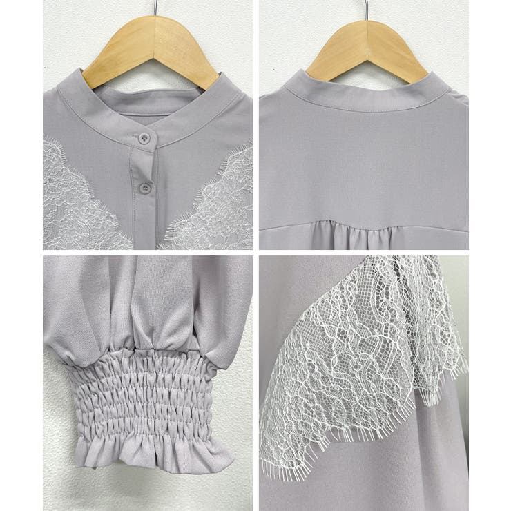 レースが上品で高見え。レースドッキングブラウス | futier land | 詳細画像9 