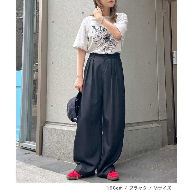 ゆるっと楽ちん。ツータックワイドストレートスラックス/ロング丈 | futier land | 詳細画像7 
