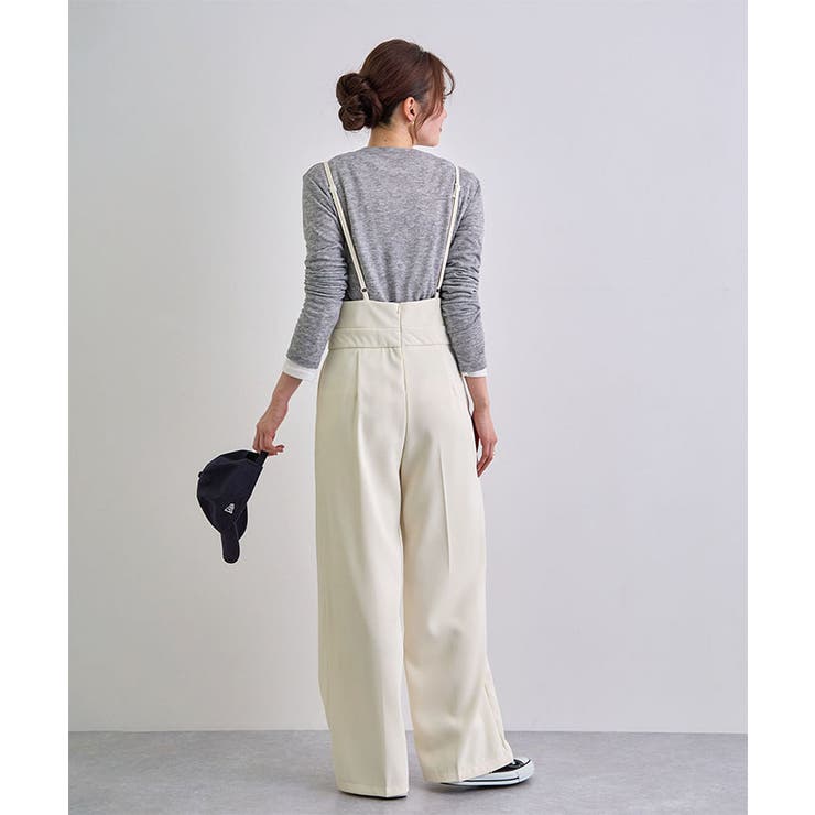 スタイルアップ効果で美脚を叶える。ハイウエストキャミサロペットスラックス | futier land | 詳細画像31 