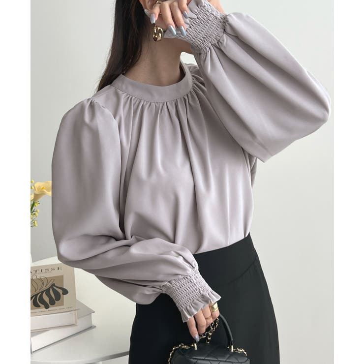 大人ブラウスの抜け感。ハイネックバルーンスリーブブラウス | futier land | 詳細画像36 