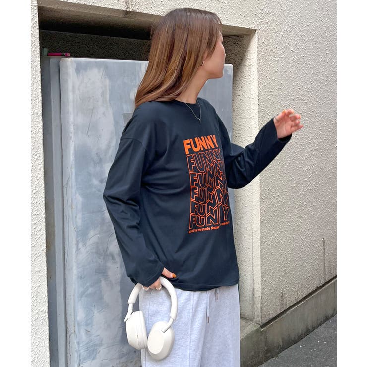 《ABYS》1枚で映える存在感ロングT。 FUNNYロゴプリント長袖Tシャツ | futier land | 詳細画像27 