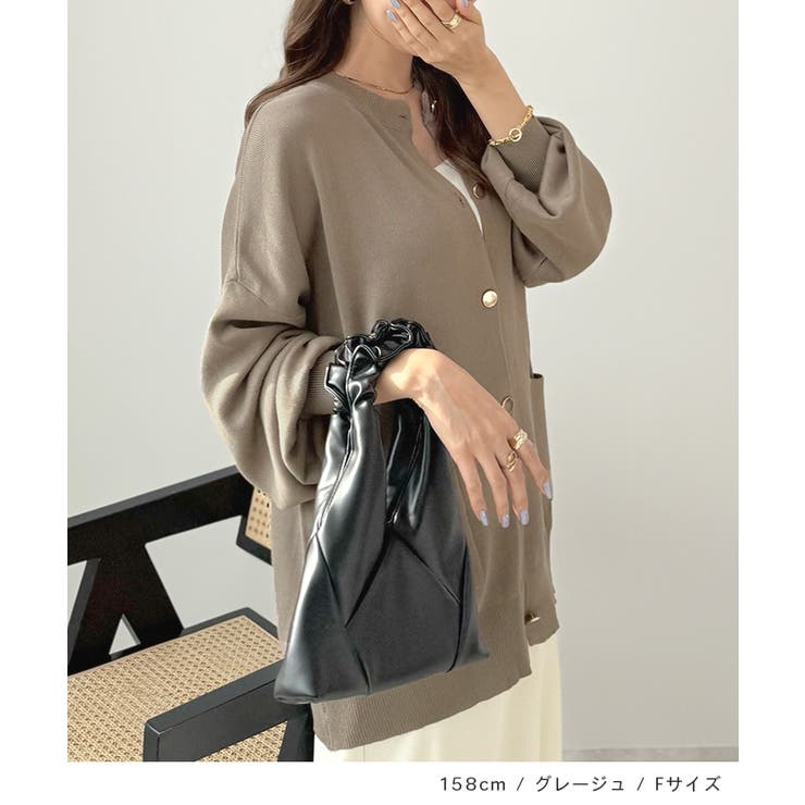 モチっと触感！気持ちの良いモチモチBIGニットカーディガン | futier land | 詳細画像9 