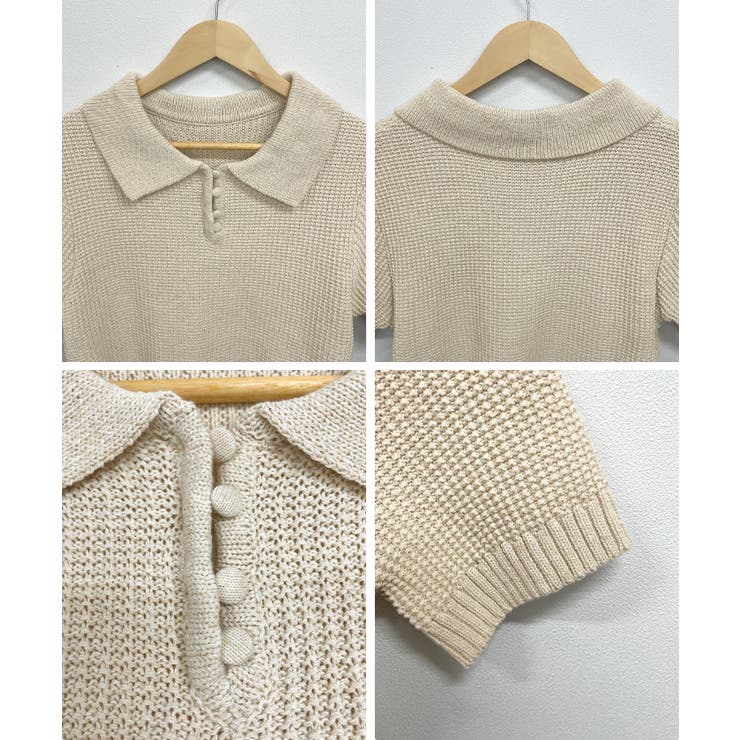 《ABYSアビス》ほんのり甘さをプラス。半袖ポロニット | futier land | 詳細画像10 