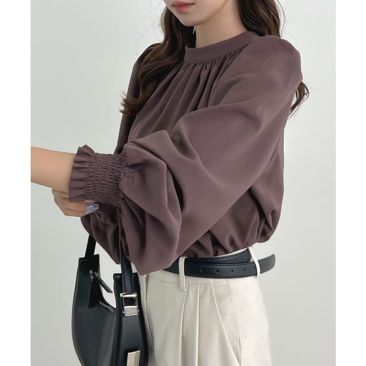 大人ブラウスの抜け感。ハイネックバルーンスリーブブラウス | futier land | 詳細画像32 