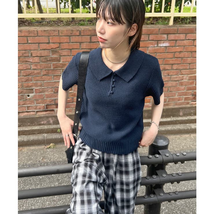 《ABYSアビス》ほんのり甘さをプラス。半袖ポロニット | futier land | 詳細画像64 
