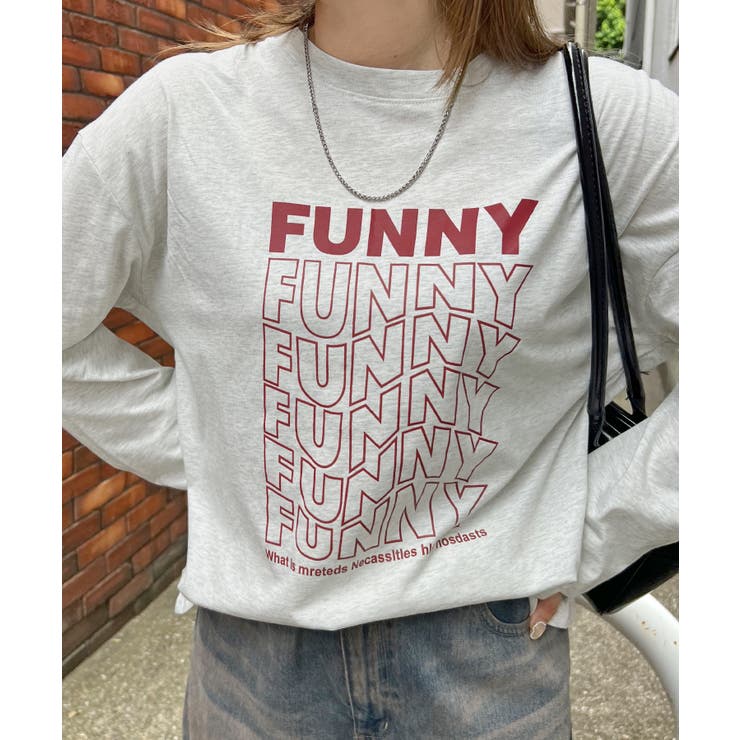 《ABYS》1枚で映える存在感ロングT。 FUNNYロゴプリント長袖Tシャツ | futier land | 詳細画像17 