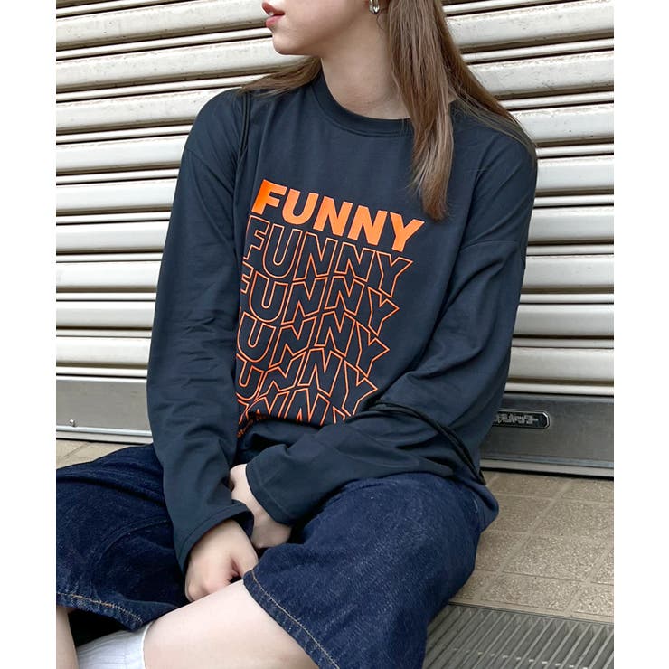 《ABYS》1枚で映える存在感ロングT。 FUNNYロゴプリント長袖Tシャツ | futier land | 詳細画像32 