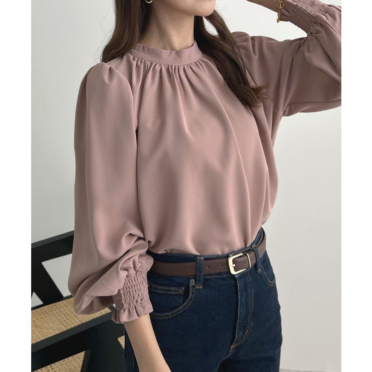 大人ブラウスの抜け感。ハイネックバルーンスリーブブラウス | futier land | 詳細画像28 