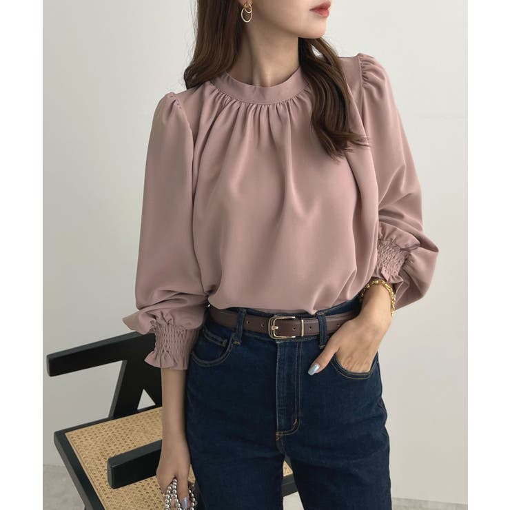 大人ブラウスの抜け感。ハイネックバルーンスリーブブラウス | futier land | 詳細画像30 