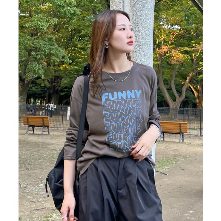 《ABYS》1枚で映える存在感ロングT。 FUNNYロゴプリント長袖Tシャツ | futier land | 詳細画像19 