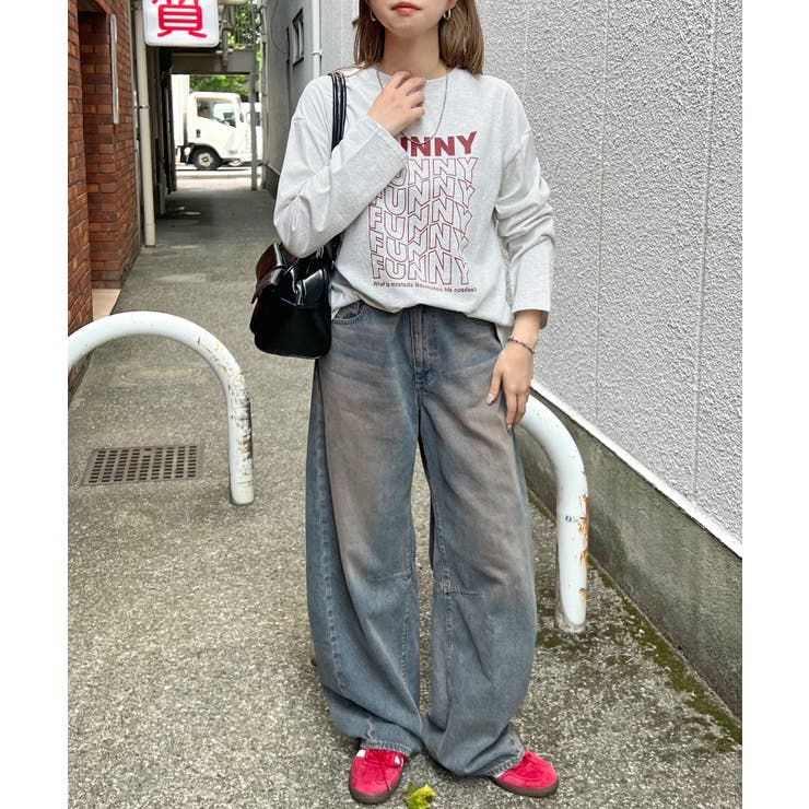 《ABYS》1枚で映える存在感ロングT。 FUNNYロゴプリント長袖Tシャツ | futier land | 詳細画像14 