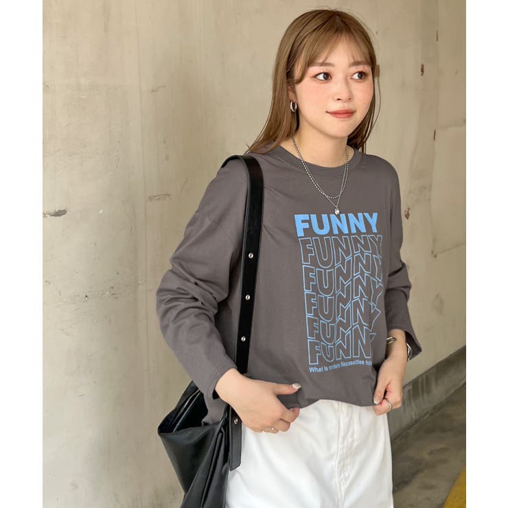 《ABYS》1枚で映える存在感ロングT。 FUNNYロゴプリント長袖Tシャツ | futier land | 詳細画像22 