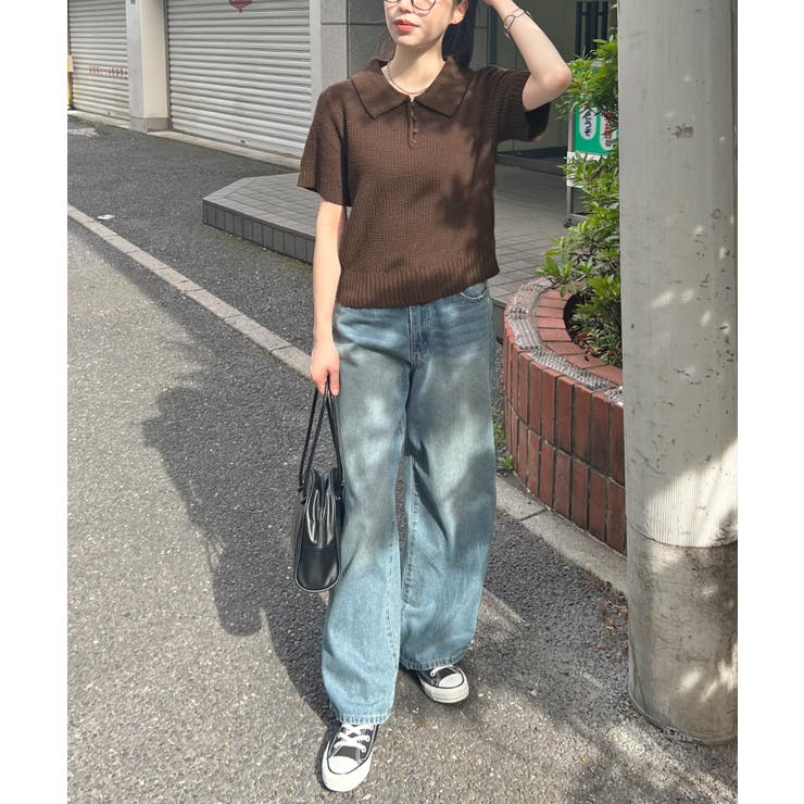 《ABYSアビス》ほんのり甘さをプラス。半袖ポロニット | futier land | 詳細画像57 