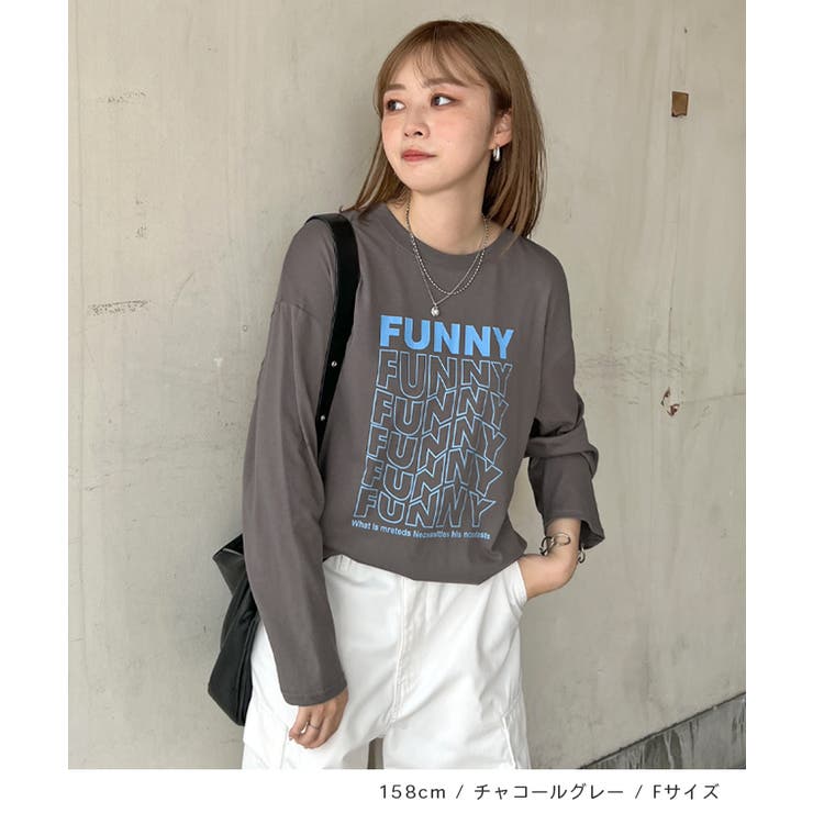 《ABYS》1枚で映える存在感ロングT。 FUNNYロゴプリント長袖Tシャツ | futier land | 詳細画像6 