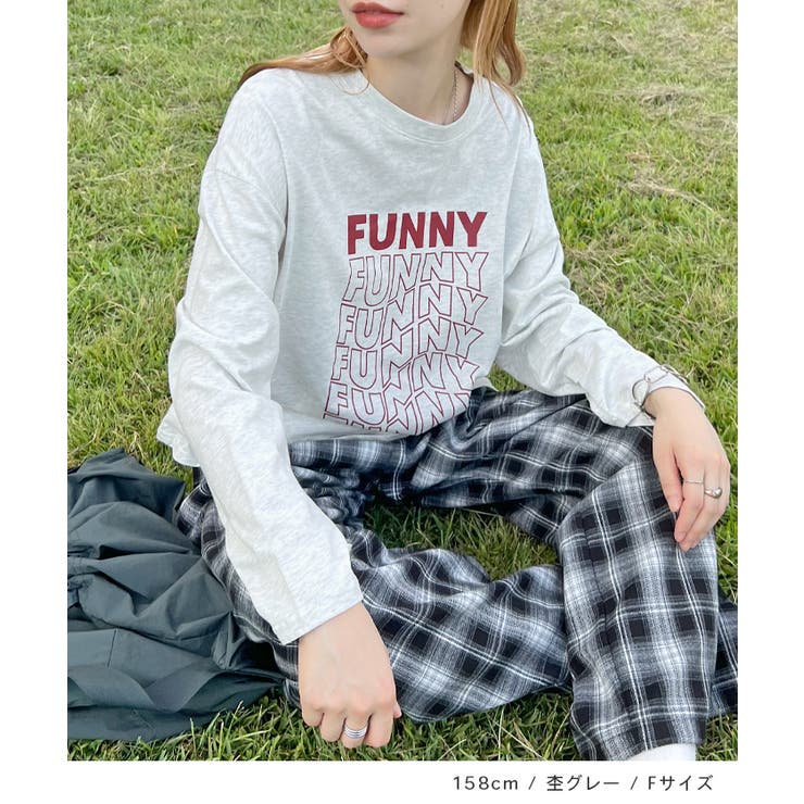 《ABYS》1枚で映える存在感ロングT。 FUNNYロゴプリント長袖Tシャツ | futier land | 詳細画像8 