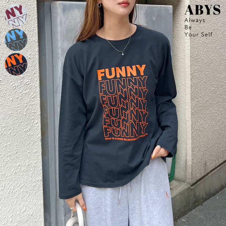 《ABYS》1枚で映える存在感ロングT。 FUNNYロゴプリント長袖Tシャツ | futier land | 詳細画像1 