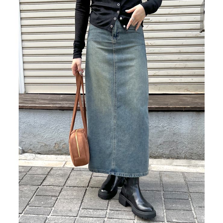 ブルー | 《ABYS》一年中活躍、万能デニム。バックスリットデニムロングスカート | futier land