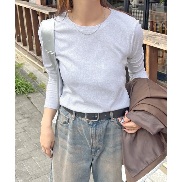 ワンポイントでさりげなく。ワンポイント刺繍クルーネックロンT | futier land | 詳細画像15 