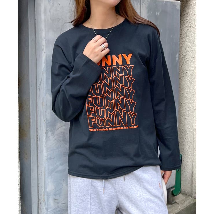 《ABYS》1枚で映える存在感ロングT。 FUNNYロゴプリント長袖Tシャツ | futier land | 詳細画像28 