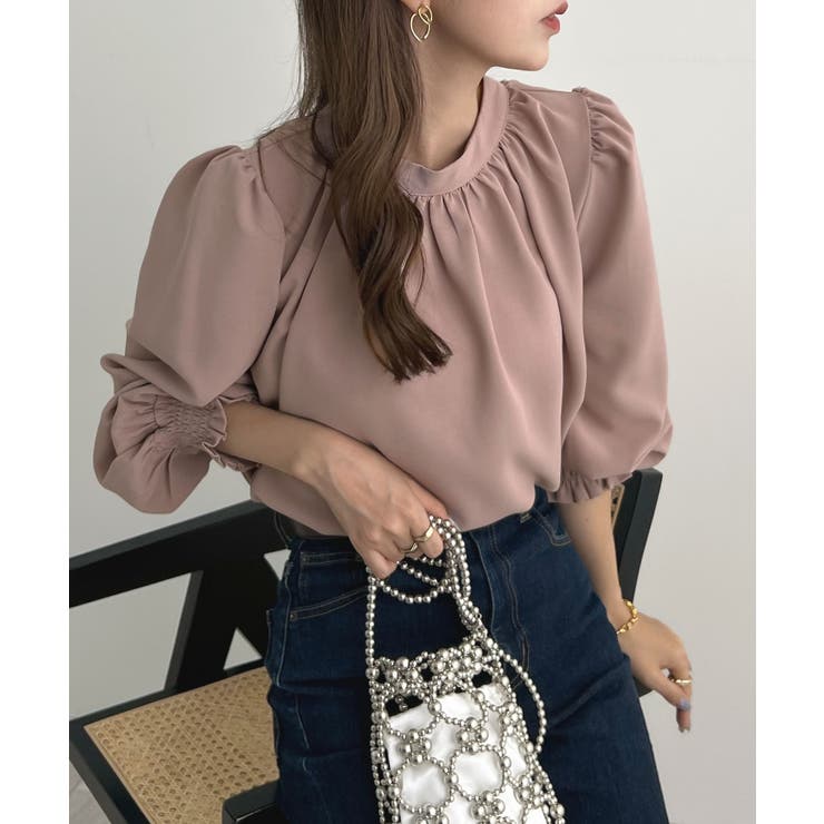 大人ブラウスの抜け感。ハイネックバルーンスリーブブラウス | futier land | 詳細画像26 