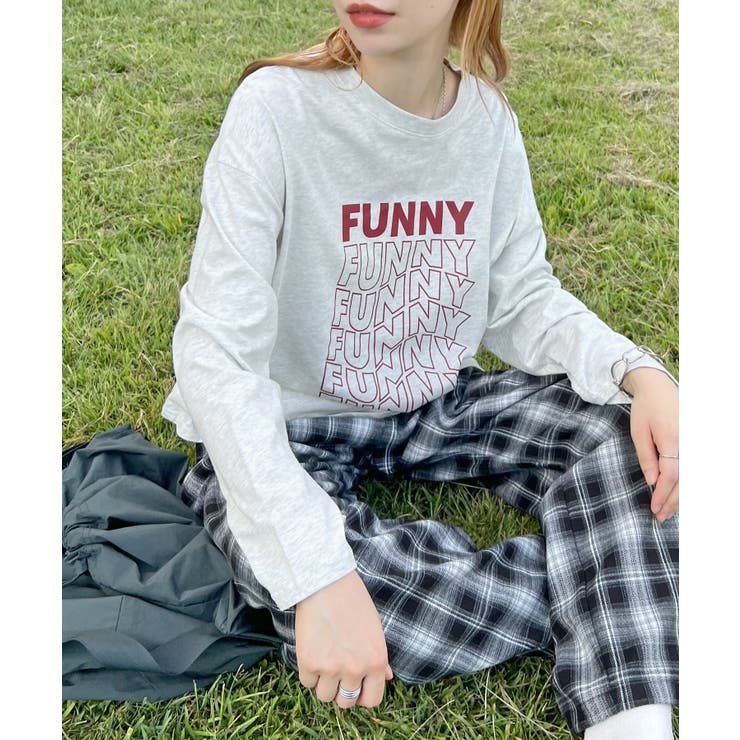 《ABYS》1枚で映える存在感ロングT。 FUNNYロゴプリント長袖Tシャツ | futier land | 詳細画像13 