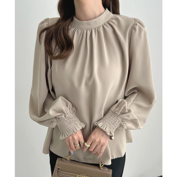 大人ブラウスの抜け感。ハイネックバルーンスリーブブラウス | futier land | 詳細画像21 