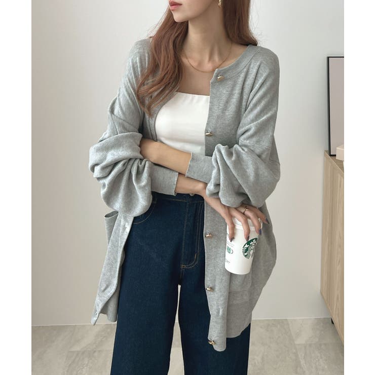 モチっと触感！気持ちの良いモチモチBIGニットカーディガン | futier land | 詳細画像40 