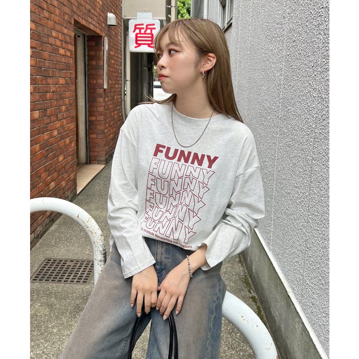 《ABYS》1枚で映える存在感ロングT。 FUNNYロゴプリント長袖Tシャツ | futier land | 詳細画像16 