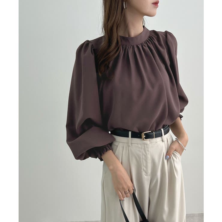 大人ブラウスの抜け感。ハイネックバルーンスリーブブラウス | futier land | 詳細画像34 