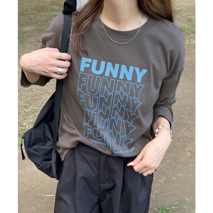 《ABYS》1枚で映える存在感ロングT。 FUNNYロゴプリント長袖Tシャツ | futier land | 詳細画像20 