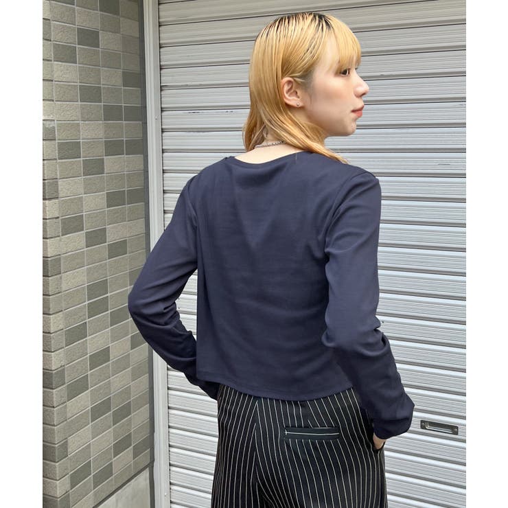 ワンポイントでさりげなく。ワンポイント刺繍クルーネックロンT | futier land | 詳細画像31 