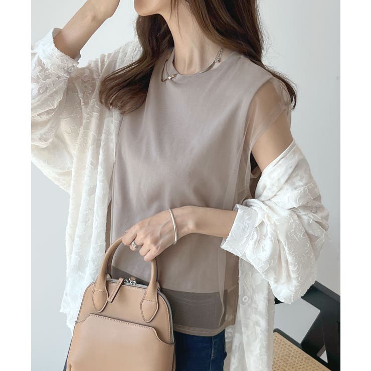 甘さと上品さをプラス。レイヤードシアーチュールノースリトップス	 | futier land | 詳細画像49 