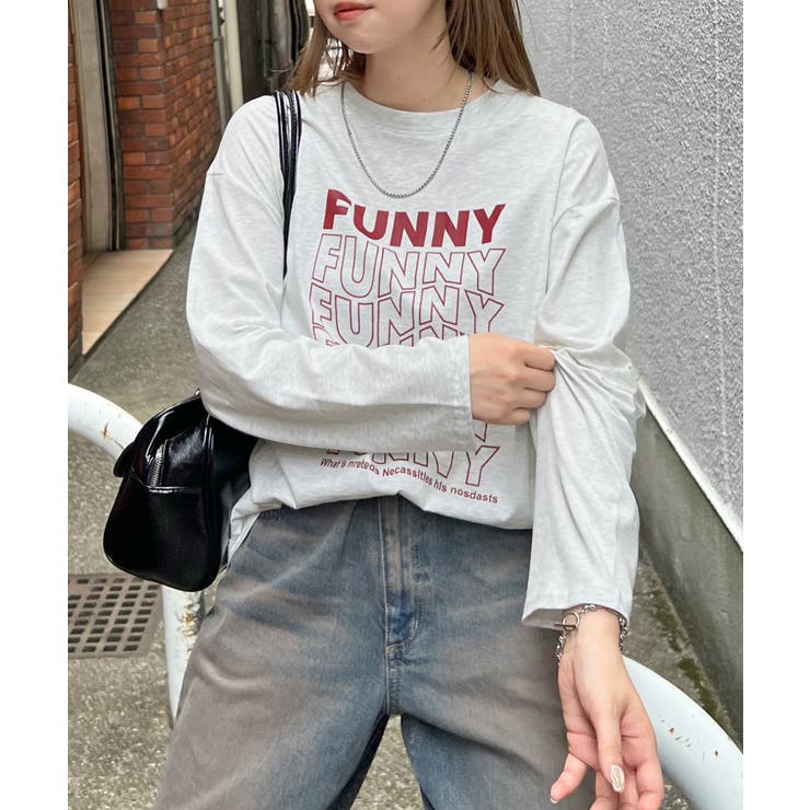 《ABYS》1枚で映える存在感ロングT。 FUNNYロゴプリント長袖Tシャツ | futier land | 詳細画像15 