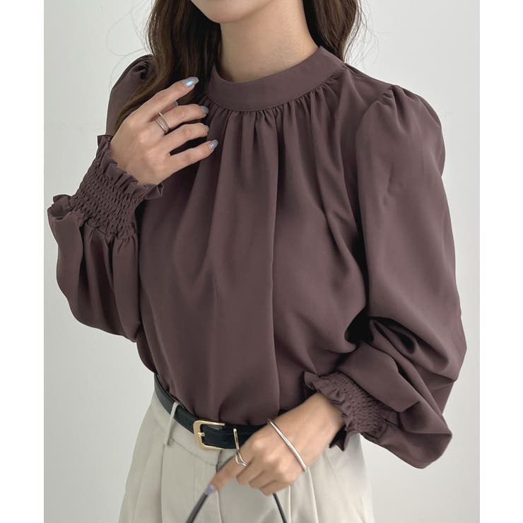 大人ブラウスの抜け感。ハイネックバルーンスリーブブラウス | futier land | 詳細画像35 