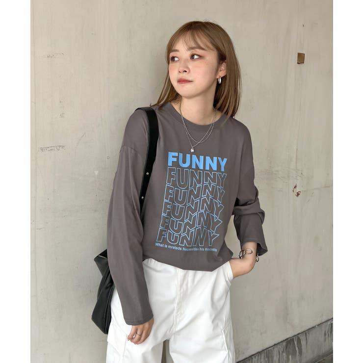 《ABYS》1枚で映える存在感ロングT。 FUNNYロゴプリント長袖Tシャツ | futier land | 詳細画像24 