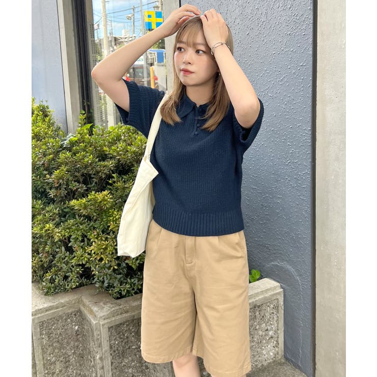 《ABYSアビス》ほんのり甘さをプラス。半袖ポロニット | futier land | 詳細画像58 