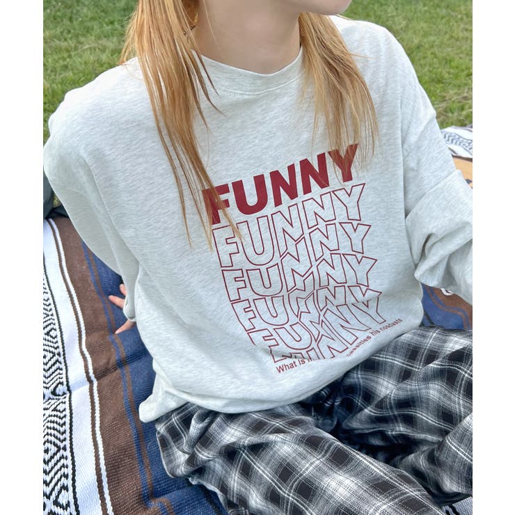 《ABYS》1枚で映える存在感ロングT。 FUNNYロゴプリント長袖Tシャツ | futier land | 詳細画像11 