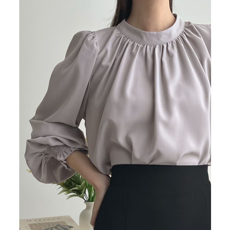 大人ブラウスの抜け感。ハイネックバルーンスリーブブラウス | futier land | 詳細画像37 