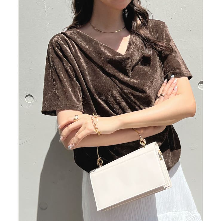 光沢シアーで大人の色気。ドレープシアーベロア半袖Tシャツ | futier land | 詳細画像19 