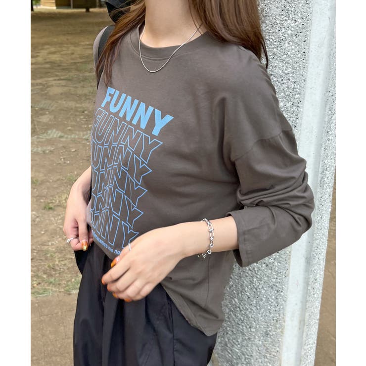 《ABYS》1枚で映える存在感ロングT。 FUNNYロゴプリント長袖Tシャツ | futier land | 詳細画像18 