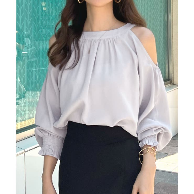 大人の色香漂い。ホルターネックオープンショルダーブラウス | futier land | 詳細画像9 