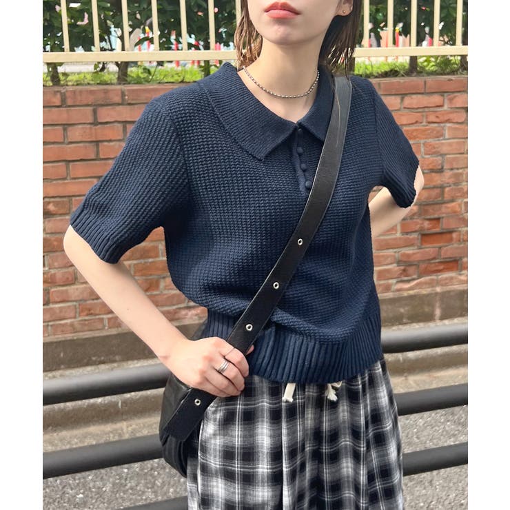 《ABYSアビス》ほんのり甘さをプラス。半袖ポロニット | futier land | 詳細画像66 