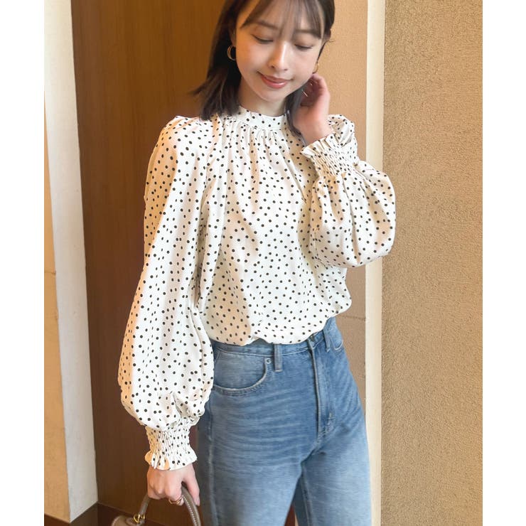 大人ブラウスの抜け感。ハイネックバルーンスリーブブラウス | futier land | 詳細画像53 