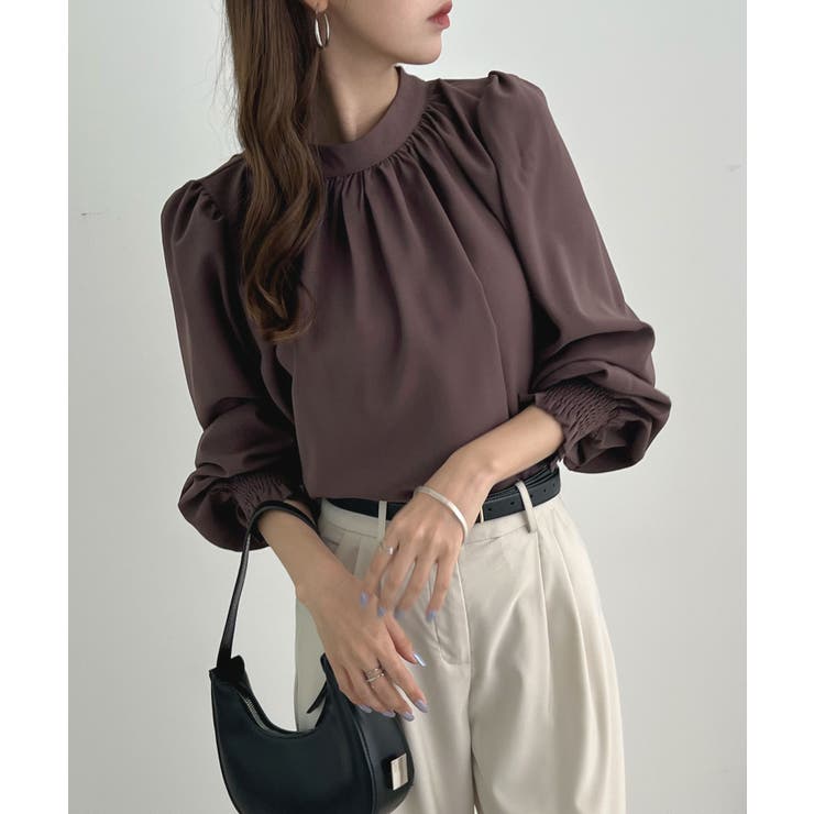 大人ブラウスの抜け感。ハイネックバルーンスリーブブラウス | futier land | 詳細画像31 