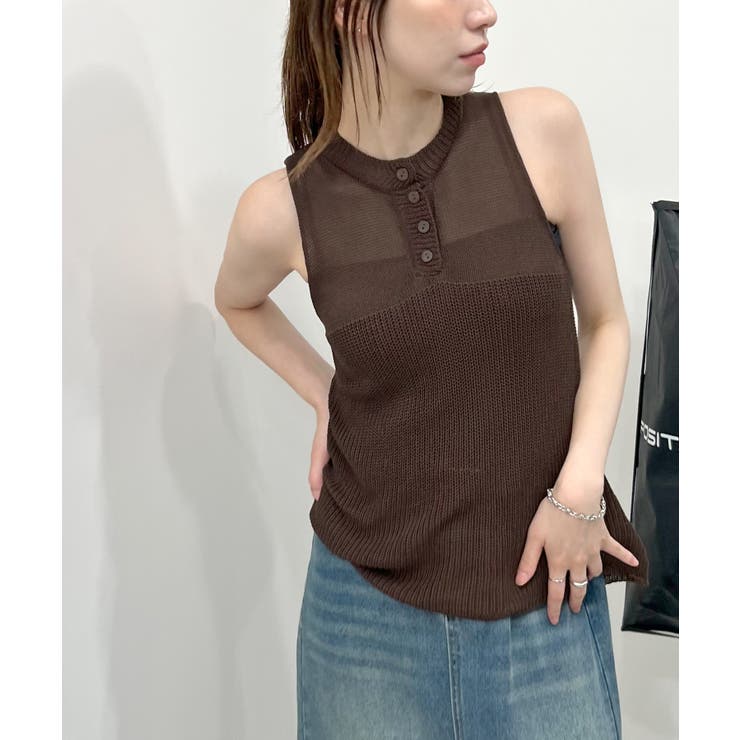 ブラウン | 《ABYSアビス》ヘンリーサマーニットタンクトップ | futier land