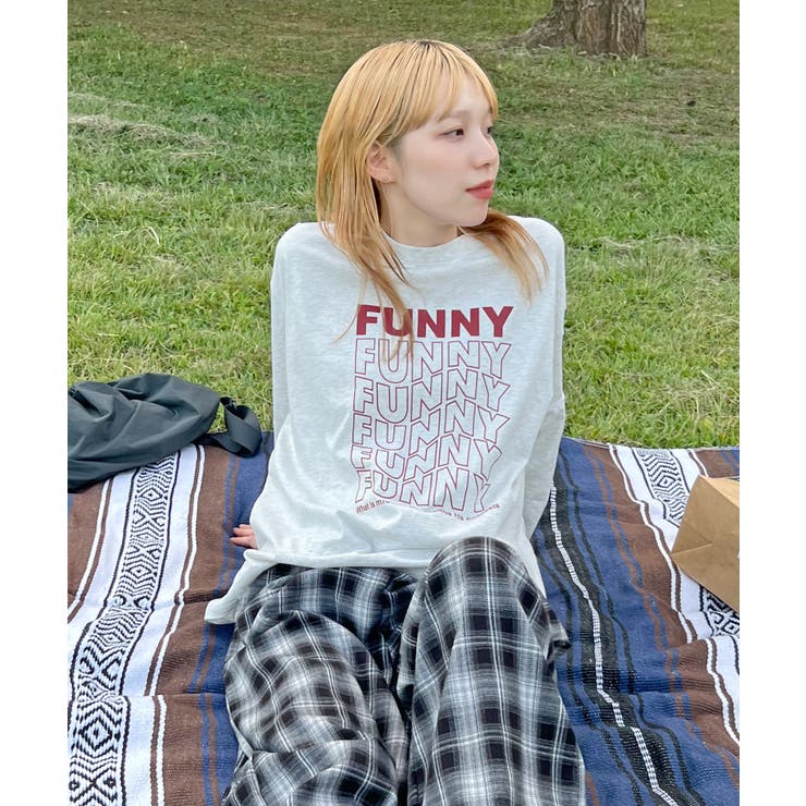 《ABYS》1枚で映える存在感ロングT。 FUNNYロゴプリント長袖Tシャツ | futier land | 詳細画像10 