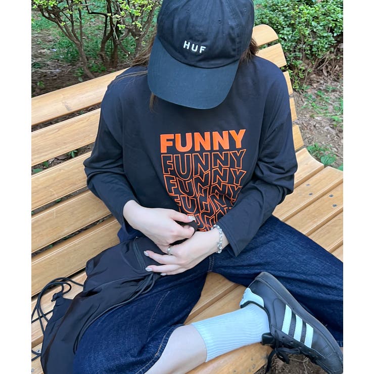 《ABYS》1枚で映える存在感ロングT。 FUNNYロゴプリント長袖Tシャツ | futier land | 詳細画像33 
