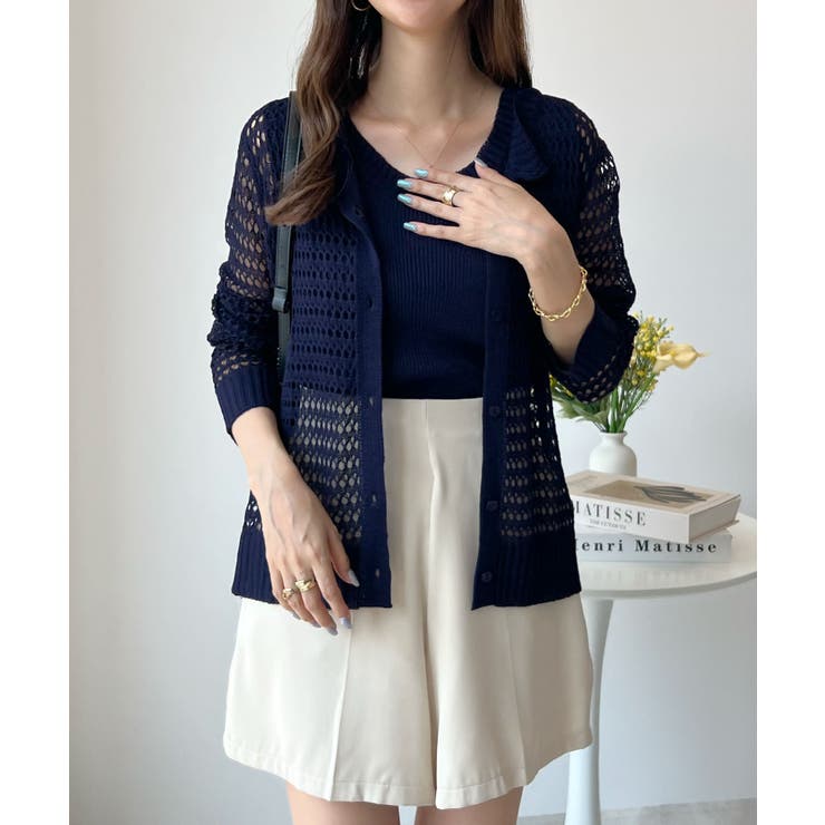 季節の変わり目にちょうどいい。かぎ編みカーディガン×タンク